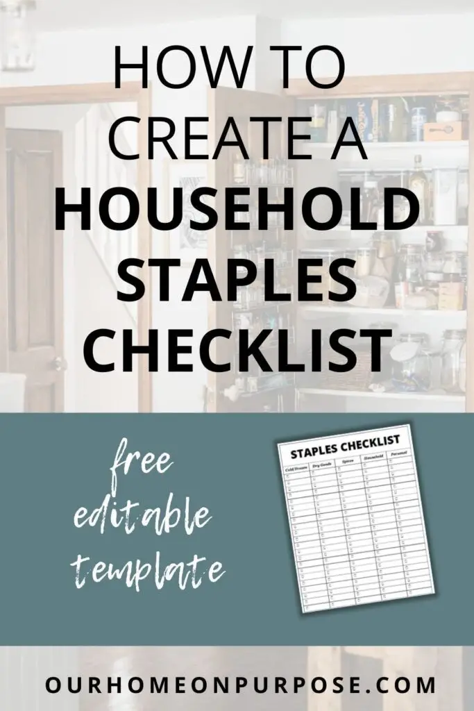 Always Out of Household Essentials? Start Using a Staples Checklist - Our  Home On Purpose